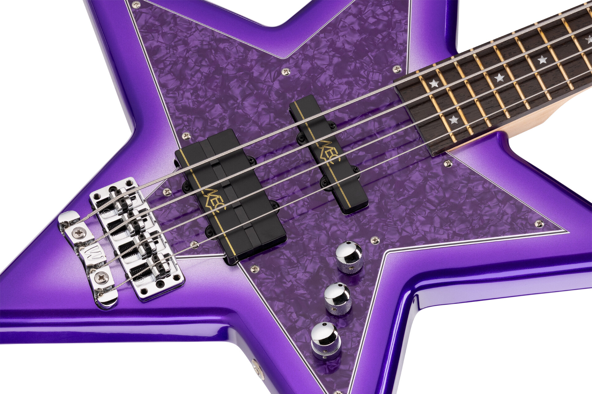 RockBass Artist Line Bootsy Collins Space Bass, 4-String - Special Purple Bootsy Finish